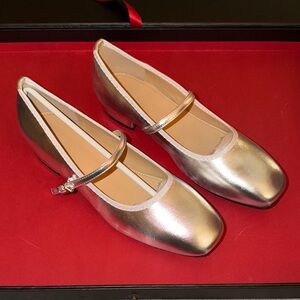 Elegant Silver Mary Jane Flats